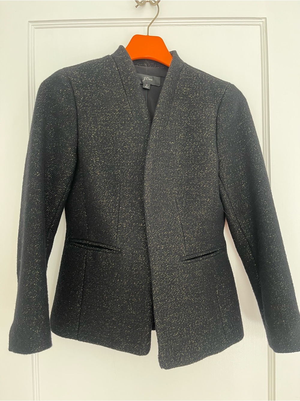 J. Crew Going Out Women’s Black Jacket with Gold Metallic Thread